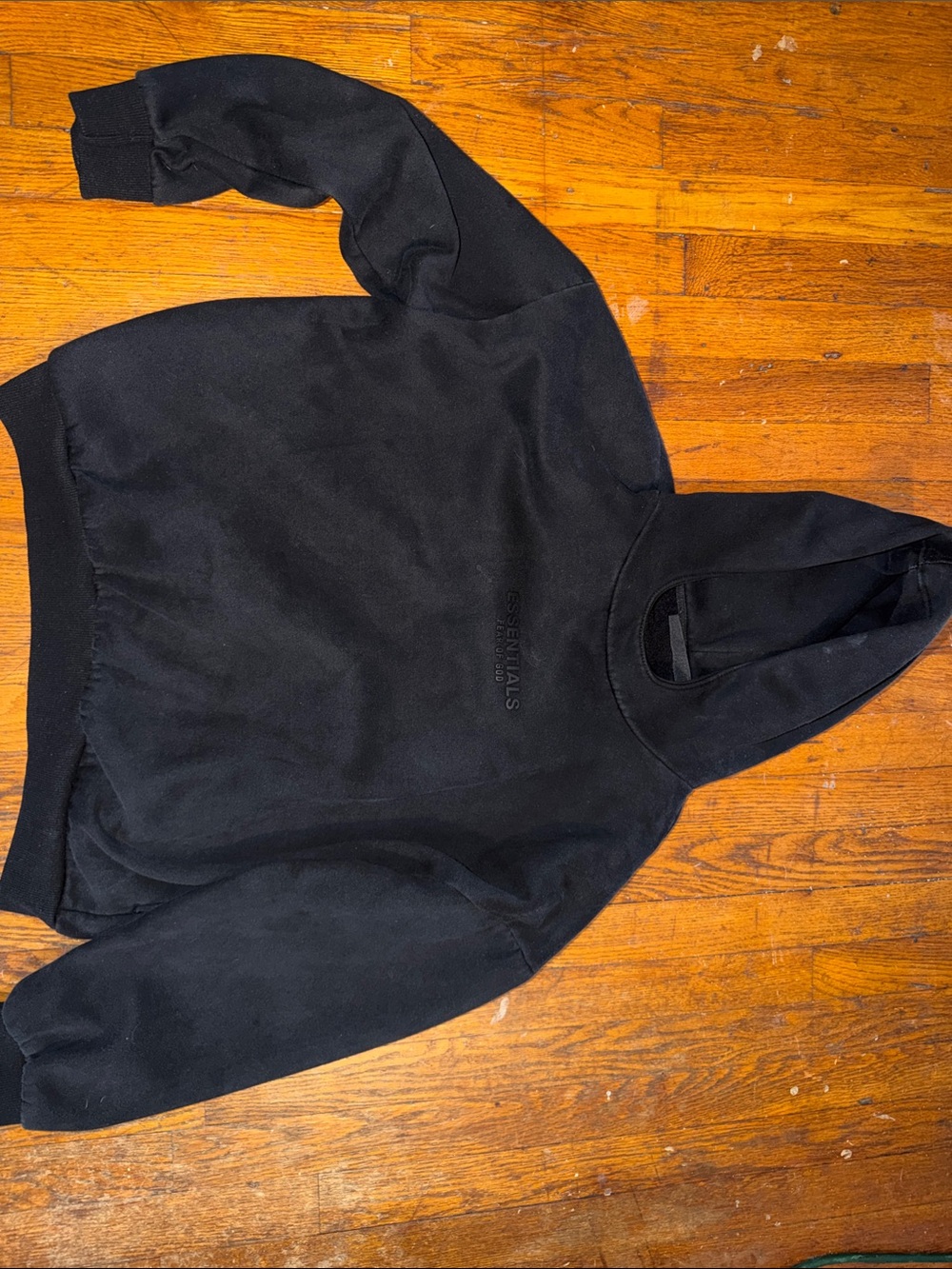 Essentials Black Pullover Hoodie Sweatshirt